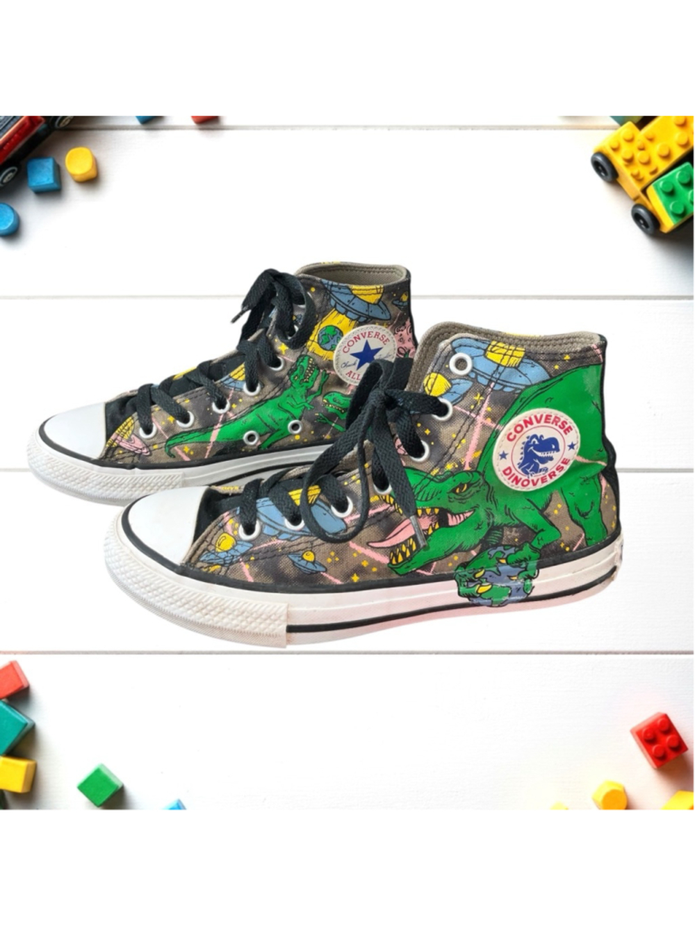 Converse Chuck Taylor All Star Dinos Dinosaurs High Top Sneakers Big Kid Sz 2
